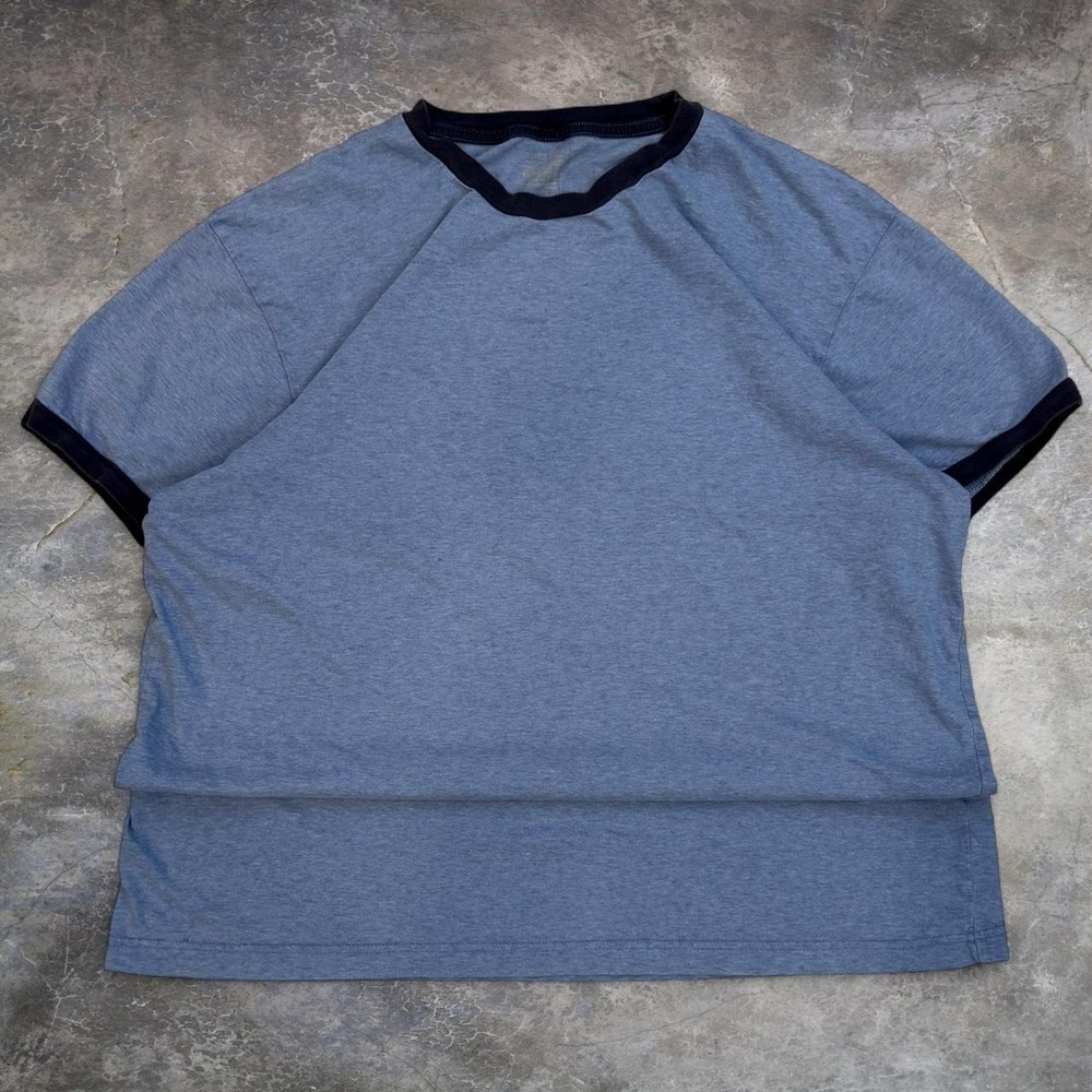Vintage Old Navy Blue Ringer Tee Men's Size XL Skater Casual T-Shirt Y2K